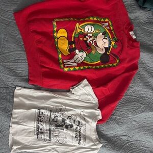 Disney Red Sweatshirt and White Tee Set